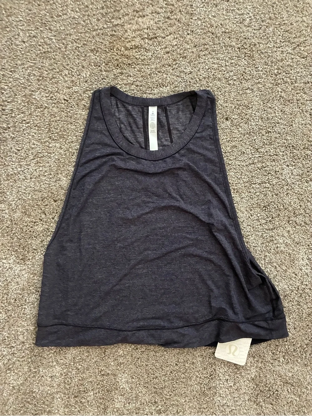 NWT lulu lemonade Heathered Tank Top - navy Heather